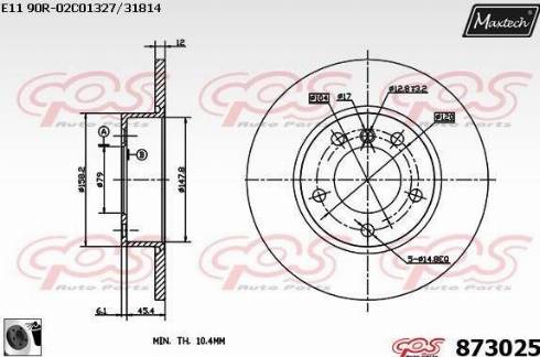 Maxtech 873025.0060 - Гальмівний диск autozip.com.ua