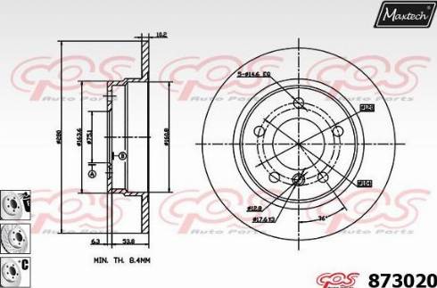 Maxtech 873020.6980 - Гальмівний диск autozip.com.ua