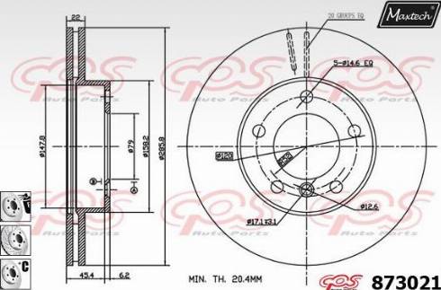 Maxtech 873021.6980 - Гальмівний диск autozip.com.ua