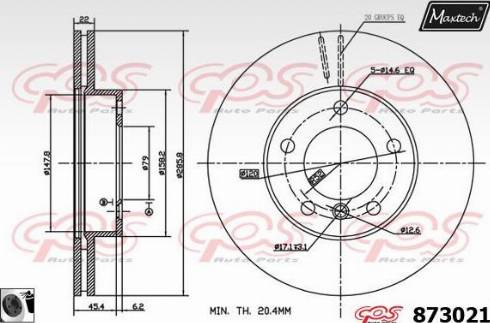 Maxtech 873021.0060 - Гальмівний диск autozip.com.ua