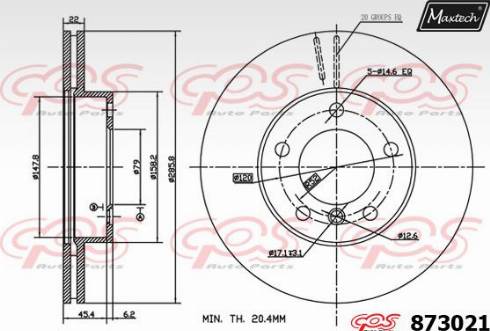 Maxtech 873021.0000 - Гальмівний диск autozip.com.ua