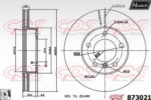 Maxtech 873021.0080 - Гальмівний диск autozip.com.ua