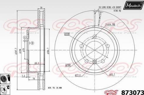 Maxtech 873073.6060 - Гальмівний диск autozip.com.ua