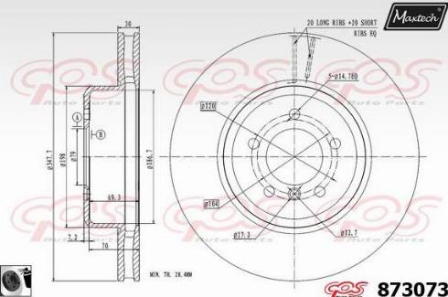 Maxtech 873073.0060 - Гальмівний диск autozip.com.ua