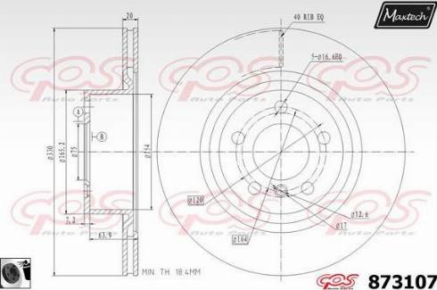 Maxtech 873107.0060 - Гальмівний диск autozip.com.ua