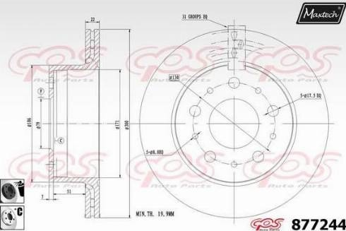 Maxtech 877244.6060 - Гальмівний диск autozip.com.ua