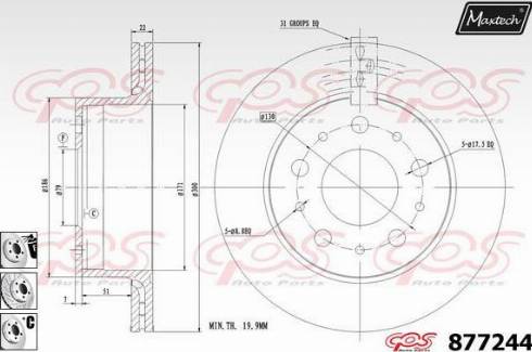 Maxtech 877244.6880 - Гальмівний диск autozip.com.ua