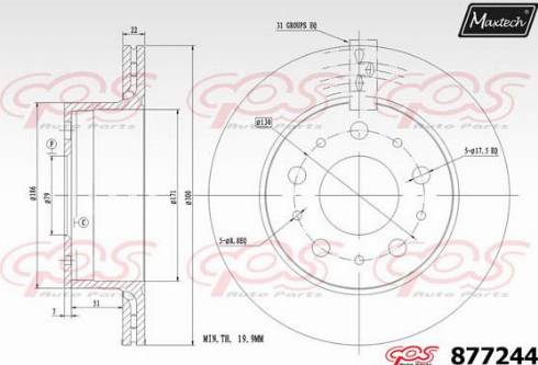 Maxtech 877244.0000 - Гальмівний диск autozip.com.ua