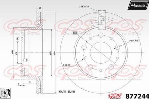 Maxtech 877244.0080 - Гальмівний диск autozip.com.ua