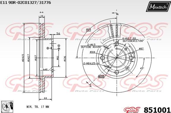 Maxtech 877244 - Гальмівний диск autozip.com.ua
