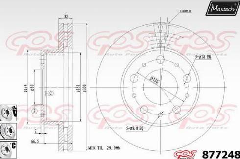 Maxtech 877248.6880 - Гальмівний диск autozip.com.ua