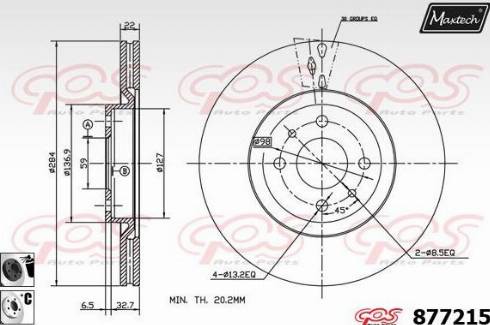 Maxtech 877215.6060 - Гальмівний диск autozip.com.ua