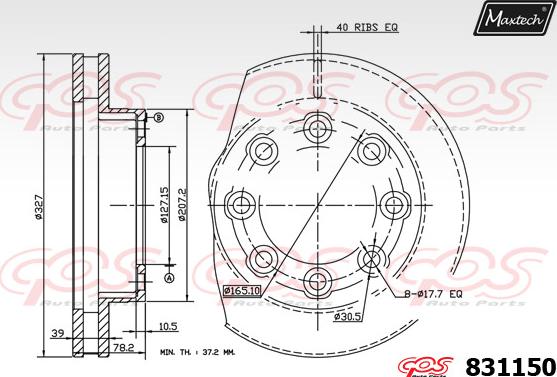 Maxtech 877215 - Гальмівний диск autozip.com.ua