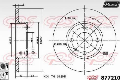 Maxtech 877210.6060 - Гальмівний диск autozip.com.ua