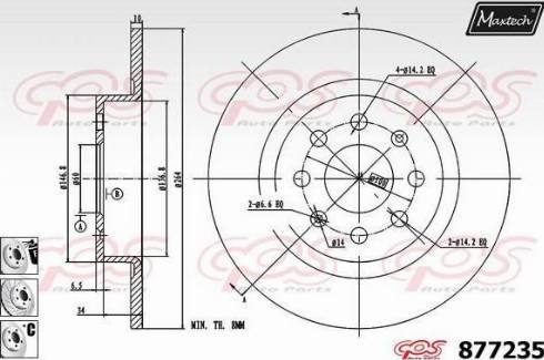 Maxtech 877235.6880 - Гальмівний диск autozip.com.ua