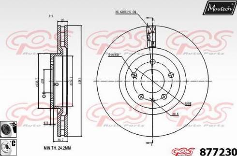 Maxtech 877230.6060 - Гальмівний диск autozip.com.ua