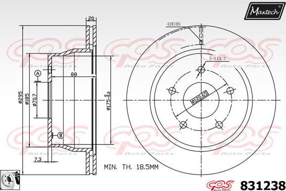 Maxtech 877225 - Гальмівний диск autozip.com.ua