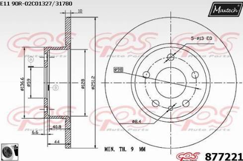 Maxtech 877221.0060 - Гальмівний диск autozip.com.ua