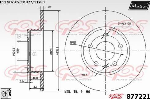 Maxtech 877221.0080 - Гальмівний диск autozip.com.ua