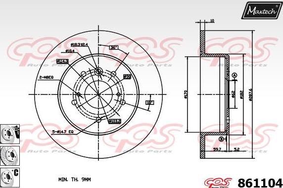 Maxtech 863012 - Гальмівний диск autozip.com.ua