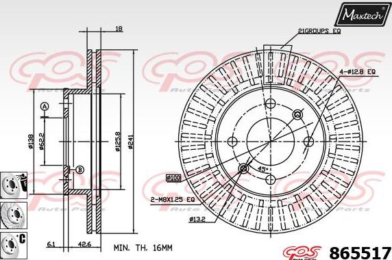 Maxtech 70200640 - Ремкомплект, гальмівний супорт autozip.com.ua