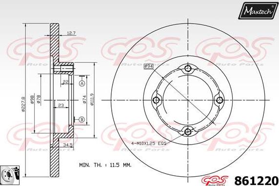 Maxtech 70180449 - Прокладка, поршень корпусу скоби тор autozip.com.ua