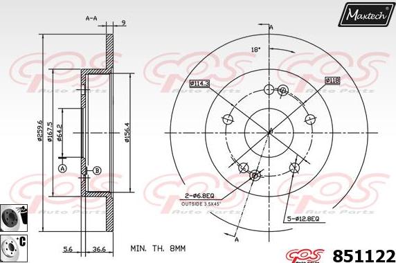 Maxtech 70180442 - Прокладка, поршень корпусу скоби тор autozip.com.ua