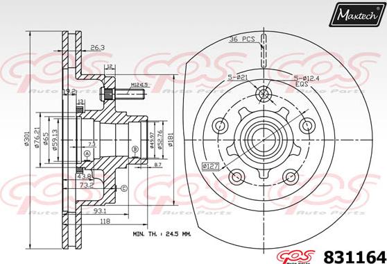 Maxtech 70180454 - Прокладка, поршень корпусу скоби тор autozip.com.ua