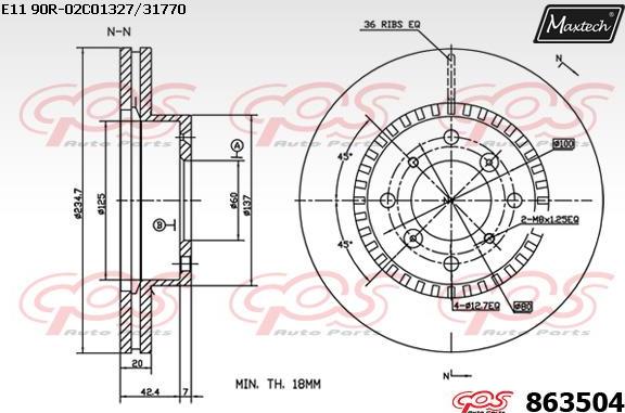 Maxtech 70180404 - Прокладка, поршень корпусу скоби тор autozip.com.ua