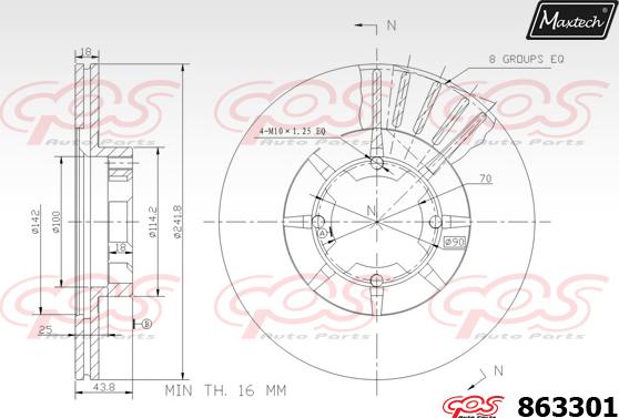 Maxtech 70180405 - Прокладка, поршень корпусу скоби тор autozip.com.ua