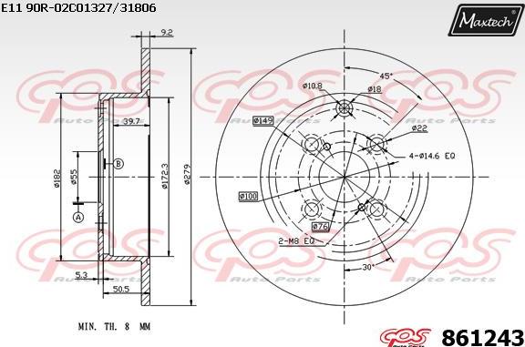 Maxtech 70180400 - Прокладка, поршень корпусу скоби тор autozip.com.ua