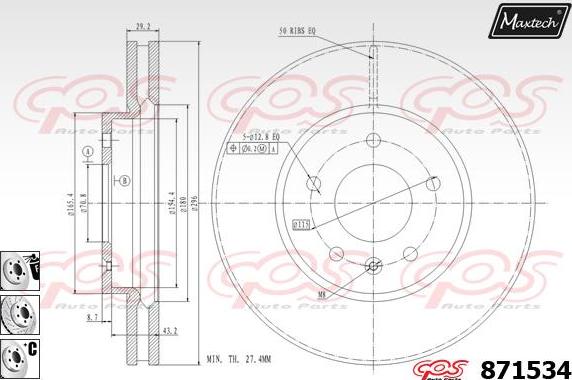 Maxtech 70180407 - Прокладка, поршень корпусу скоби тор autozip.com.ua