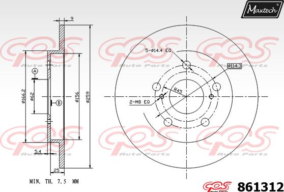 Maxtech 70180411 - Прокладка, поршень корпусу скоби тор autozip.com.ua