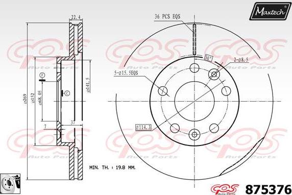 Maxtech 70180434 - Прокладка, поршень корпусу скоби тор autozip.com.ua