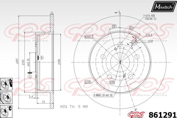 Maxtech 800107 - Болт, диск гальмівного механізму autozip.com.ua