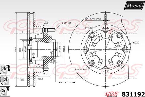 Maxtech 72954067 - Поршень, корпус скоби гальма autozip.com.ua