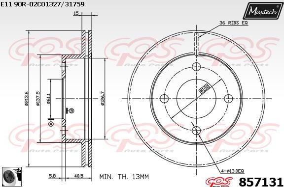 Maxtech 70180049 - Прокладка, поршень корпусу скоби тор autozip.com.ua