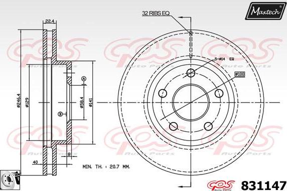 Maxtech 70180068 - Прокладка, поршень корпусу скоби тор autozip.com.ua