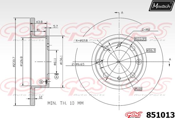 Maxtech 70180062 - Прокладка, поршень корпусу скоби тор autozip.com.ua