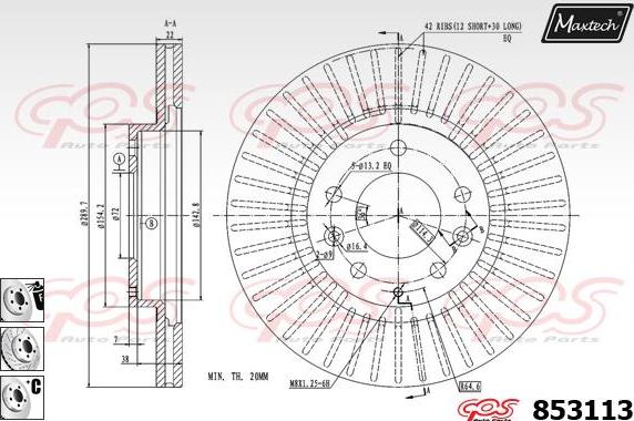 Maxtech 70180036 - Прокладка, поршень корпусу скоби тор autozip.com.ua