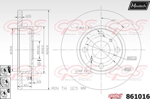 Maxtech 70180032 - Прокладка, поршень корпусу скоби тор autozip.com.ua