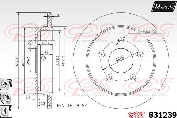 Maxtech 70180077 - Прокладка, поршень корпусу скоби тор autozip.com.ua