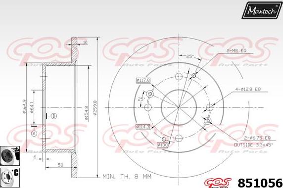 Maxtech 70180108 - Прокладка, поршень корпусу скоби тор autozip.com.ua