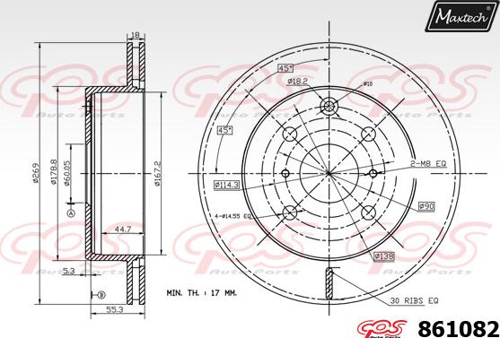 Maxtech 70180188 - Прокладка, поршень корпусу скоби тор autozip.com.ua