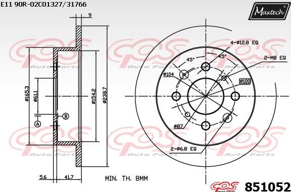 Maxtech 70180187 - Прокладка, поршень корпусу скоби тор autozip.com.ua