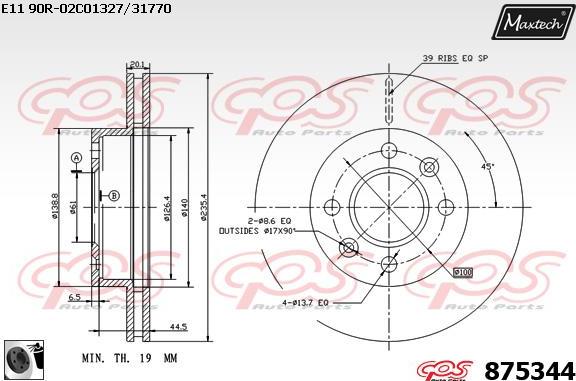 Maxtech 70180129 - Прокладка, поршень корпусу скоби тор autozip.com.ua