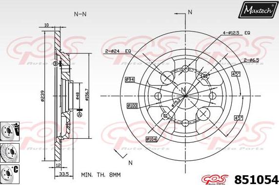 Maxtech 871163 - Гальмівний диск autozip.com.ua