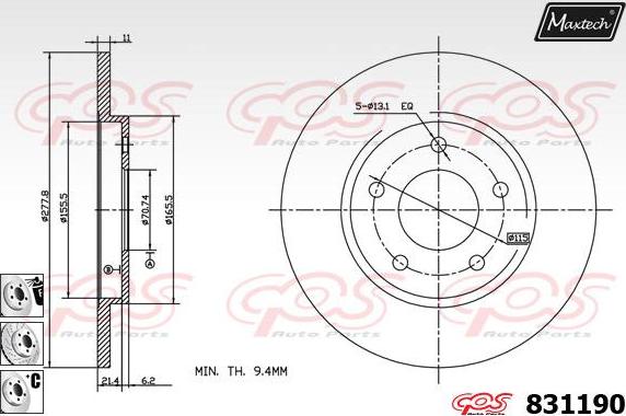 Maxtech 70180395 - Прокладка, поршень корпусу скоби тор autozip.com.ua