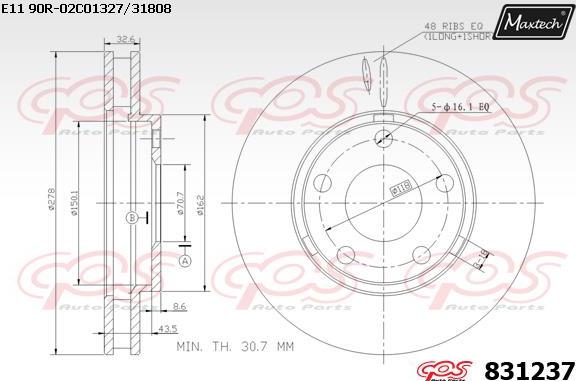 Maxtech 70180346 - Прокладка, поршень корпусу скоби тор autozip.com.ua