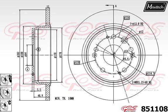 Maxtech 821147 - Гальмівний диск autozip.com.ua